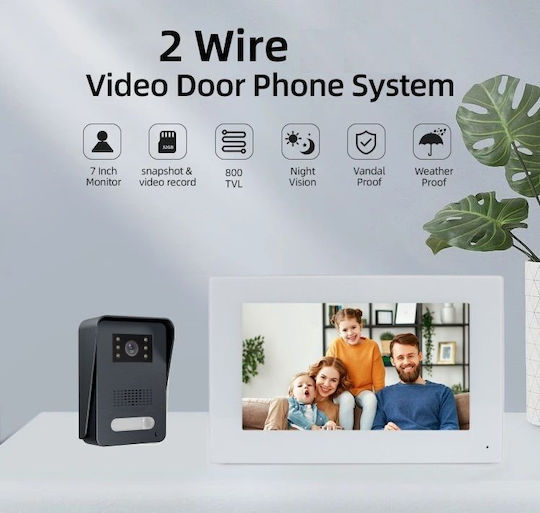 Joytimer Wireless Video Intercom Set Wi-Fi Black