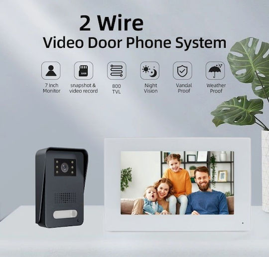 Joytimer Wireless Video Intercom Set Wi-Fi White