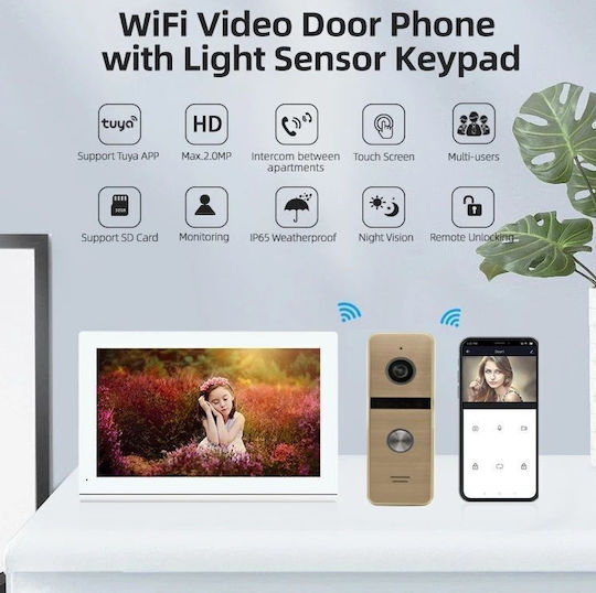 Joytimer Wireless Video Intercom Set Wi-Fi White