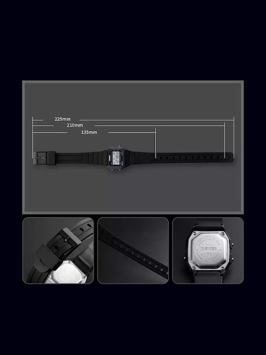 Skmei Ceas digital pentru copii Classic Sport cu curea din cauciuc/plastic Negru