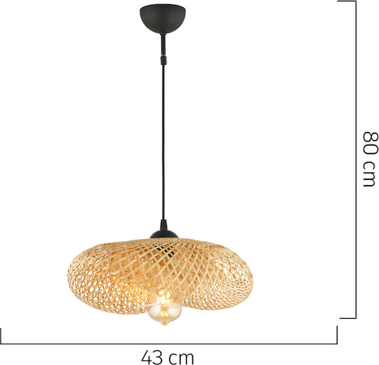 ArteLibre Hydrus Pendant Light Black with Socket E27 43x80cm