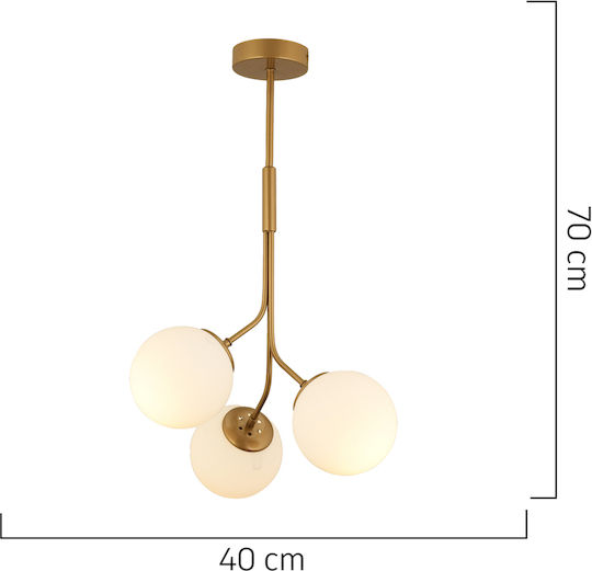ArteLibre Mensa Pendant Light Gold with Socket E27 40x40x70cm