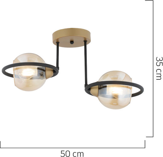ArteLibre Corvus Pendant Light Black with Socket E27 50x35cm
