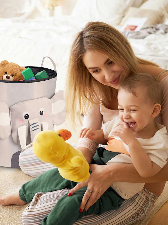 Nukido Children's Storage Basket made of Fabric Gray 34x54cm 1pcs