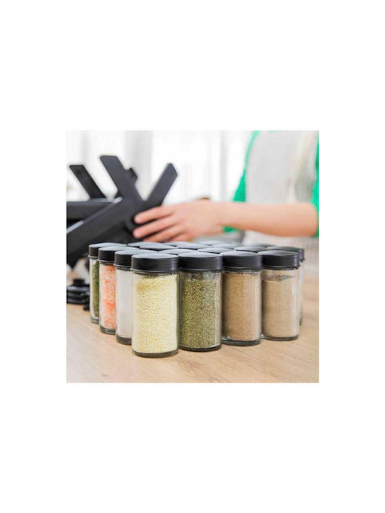Plastic Tabletop Rotating Spice Rack Black