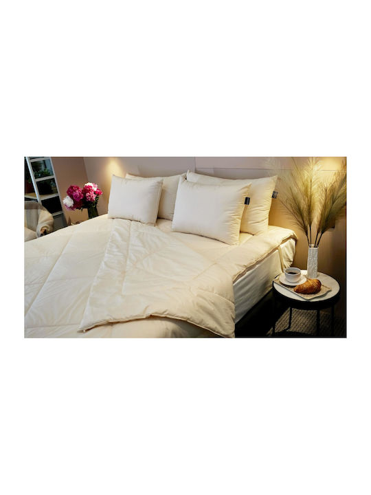 Valeria Home Pătură Supraînălțată cu Umplere din Amestec de In și Mătase 240x260 cm Primăvară-Toamnă Flaxilk 300 GSM