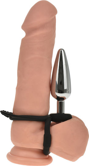Kinksters Ring Cock with Anal Plug Silver 3126-0027