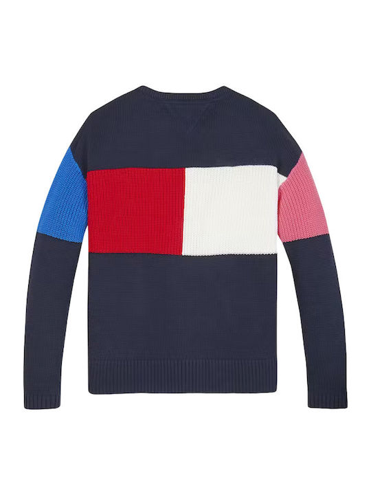 Tommy Hilfiger Pulover pentru copii Cu mâneci lungi Albastru marin