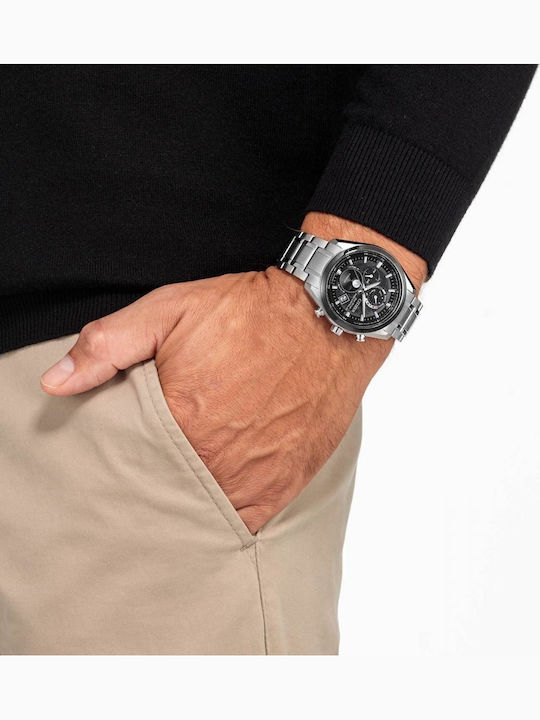Citizen Tsukiyomi Men's Watch 43mm Battery with Silver Metal Bracelet