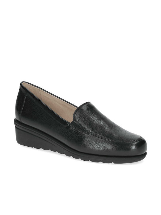 Caprice Leather Women's Moccasins in Black Color