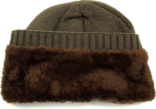 Beanie Unisex Σκούφος Πλεκτός σε Καφέ χρώμα