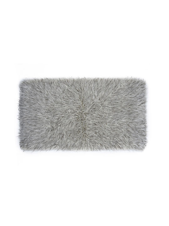 Rug Rectangular Wool Natural Grey White