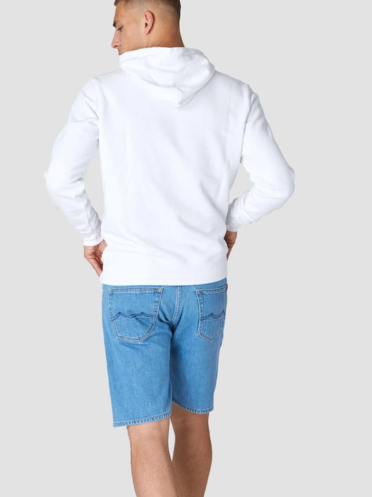 Kings Of Indigo Men's Sweatshirt with Hood and Pockets White