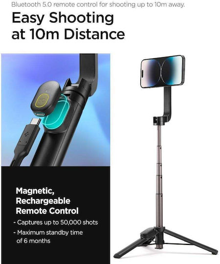 Spigen Selfie-Stick Tripod Bluetooth Schwarz