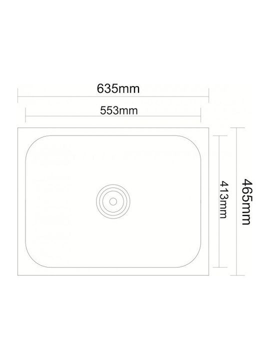 Inter Ceramic Ένθετος Νεροχύτης Inox Μ63xΠ46cm Γκρι