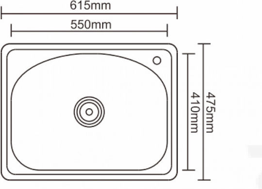 Inter Ceramic 6046 Ένθετος Inox Μ61xΠ47cm Γκρι