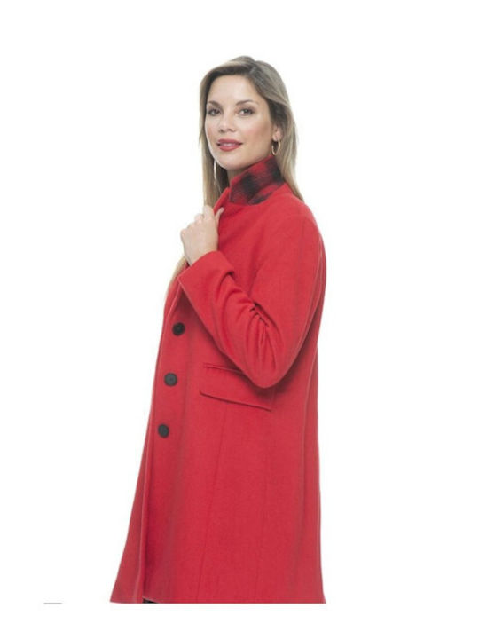 Rever Women's Midi Coat Red