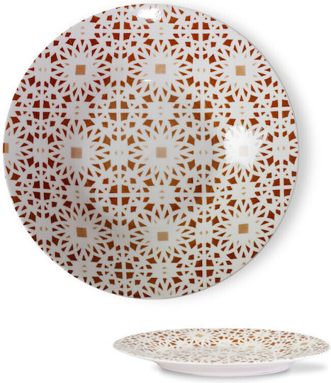 Viosarp Design Shallow Serving Plate Made of White Porcelain with Diameter 23cm