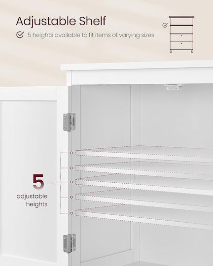 Vasagle Bathroom Cabinet L60xW30xH110cm White
