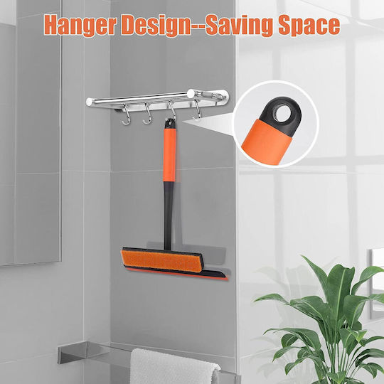 Kunststoff Drehbar Reinigungsbürsten mit Handgriff für Allgemeine Verwendung Orange 1Stück