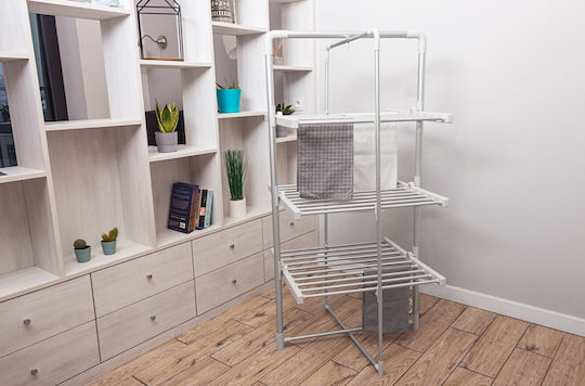 N'Oveen Folding Heated Floor Metallic Clothes Drying Rack 300W with 5m Hanging Length