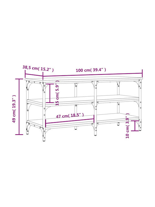 Metallic Shoe Organizer Blue 100x38.5x49cm