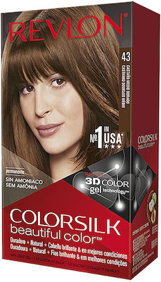 Revlon Colorsilk Beautiful Color Set Hair Dye 43 Medium Golden Brown 59.1ml