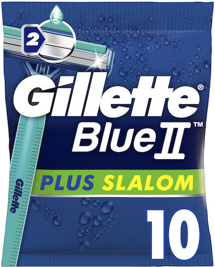 Gillette Plus Slalom Бръсначки за еднократна употреба с 2 остриета и лубрикантна лента за чувствителна кожа 10бр