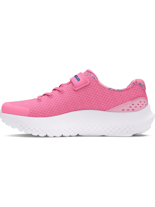 Under Armour Αθλητικά Παιδικά Παπούτσια Running Surge 4 Sunset Pink / Pink / Metallic Silver