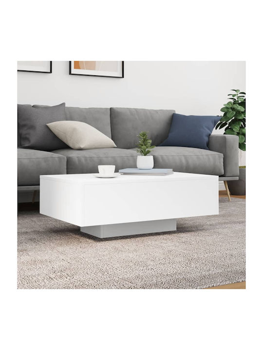 Rectangular Wooden Coffee Table White L85xW55xH31cm