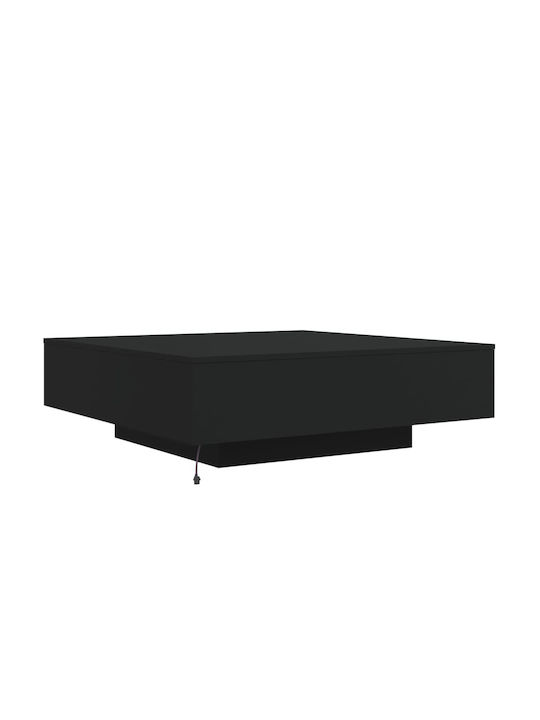 Square Central Wooden Coffee Table Black W100xD100xH31cm