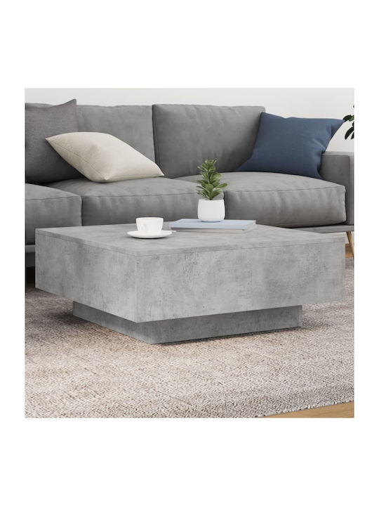 Square Wooden Coffee Table Grey Concrete L80xW80xH31cm