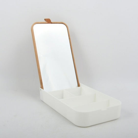 Dimitracas Καθρέπτης Μακιγιάζ Επιτραπέζιος 23x23cm Λευκός