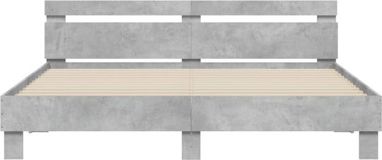 Bett Übergröße Holz Grey Concrete mit Latten für Matratze 160x200cm