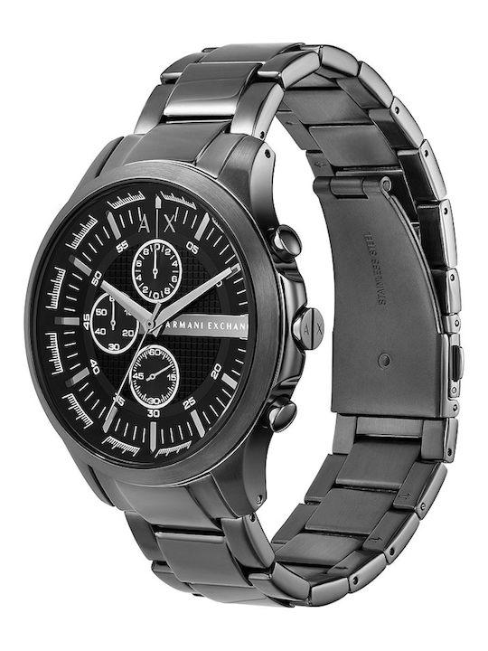Armani Exchange Herrenuhr 46mm Chronograph Batterie mit Grau Rostfreier Stahl Armband