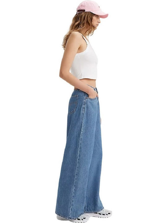 Baggy Dad Women's Jean Trousers in Baggy Line Med Indigo