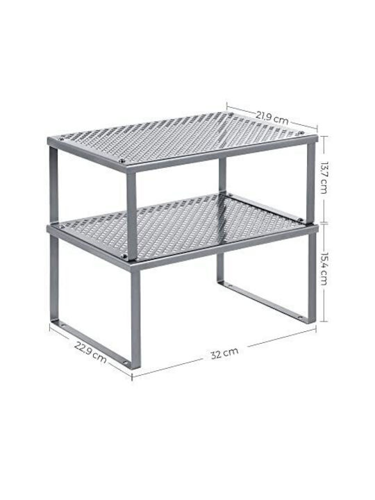 Songmics Borcane Pentru Condimente Metalice Gri 2 Bucăți