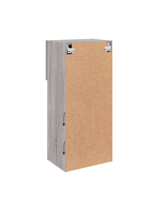 Wall-Mounted Living Room Cabinet made of Particle Board with Lighting Grey Sonoma 40.5x30x90cm
