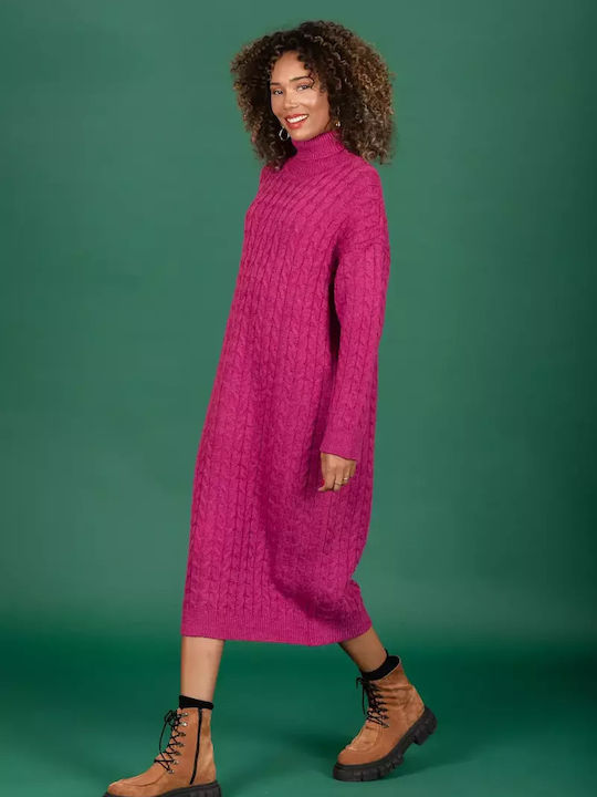 Chaton Midi Dress Knitted Magenta