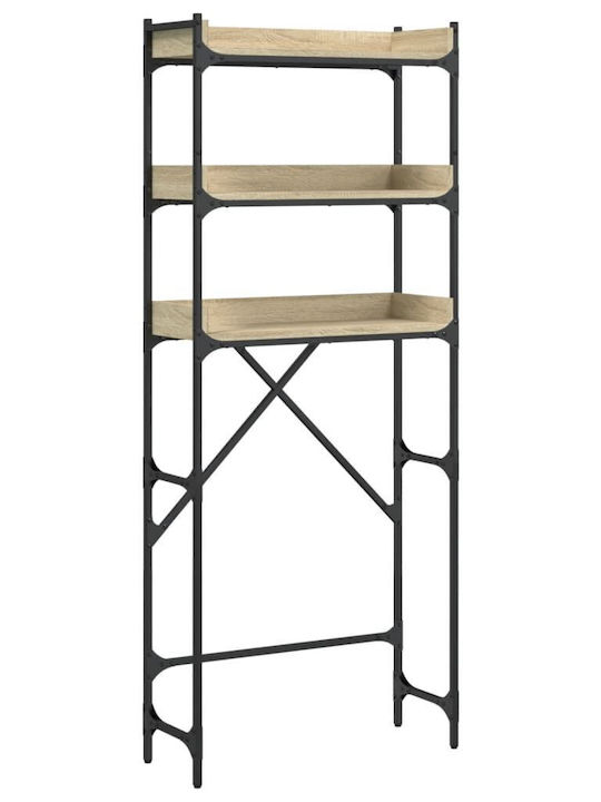 vidaXL Rafturi de baie Raft Baie Lemn cu 3 Rafturi 67x25x163cm Albastră