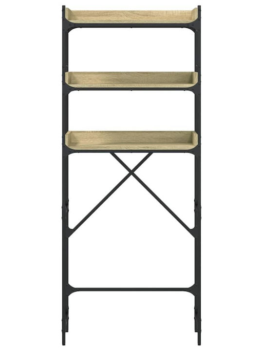 vidaXL Rafturi de baie Raft Baie Lemn cu 3 Rafturi 67x25x163cm Albastră