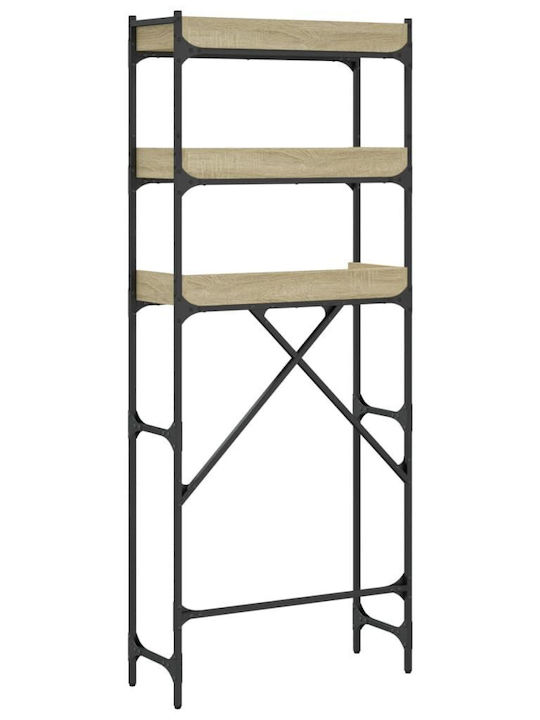 vidaXL Rafturi de baie Raft Baie Lemn cu 3 Rafturi 67x25x163cm Albastră