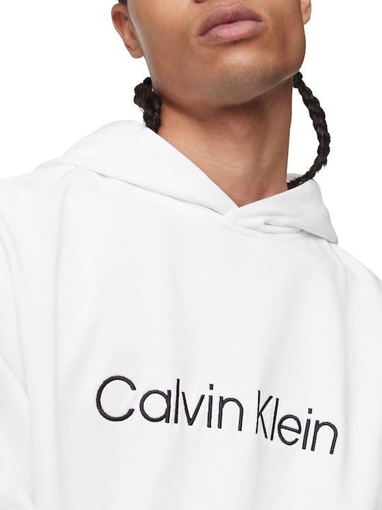 Calvin Klein Men's Sweatshirt with Hood White