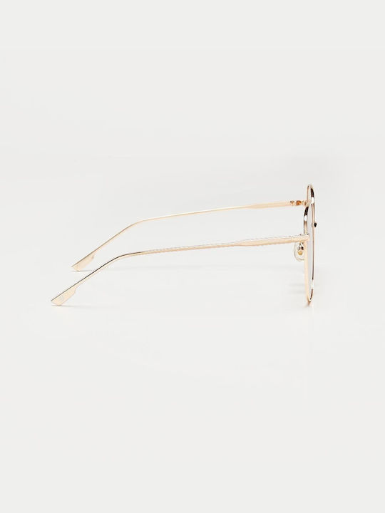 Cosselie Alice Unisex Sunglasses with Gold Metal Frame and Transparent Polarized Lens 1802202533