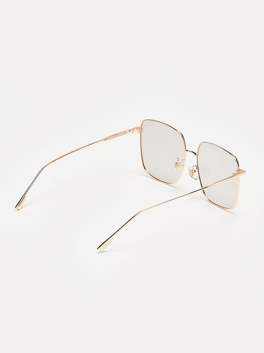 Cosselie Alice Unisex Sunglasses with Gold Metal Frame and Transparent Polarized Lens 1802202533