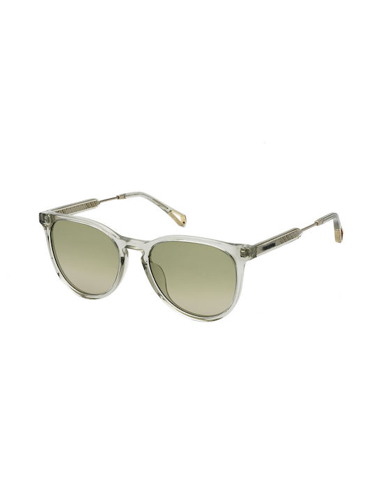 Zadig & Voltaire Sunglasses with Transparent Plastic Frame and Green Gradient Lens SZV334 03GE