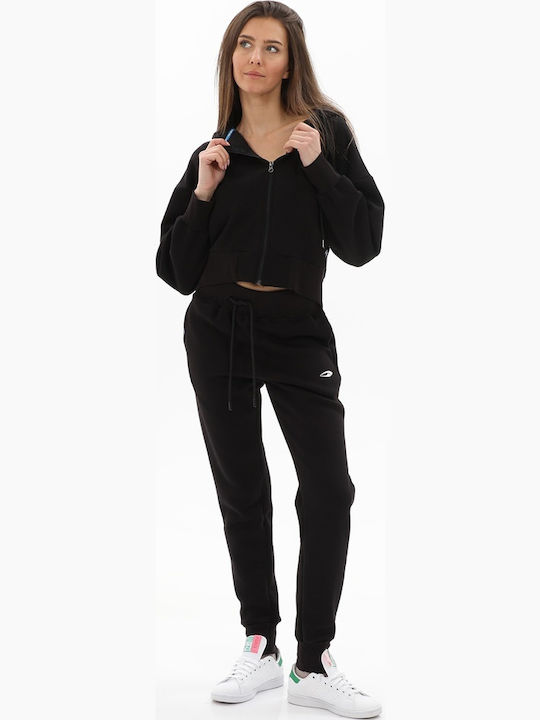 Women's Sweatshirt Jacket Hooded Black