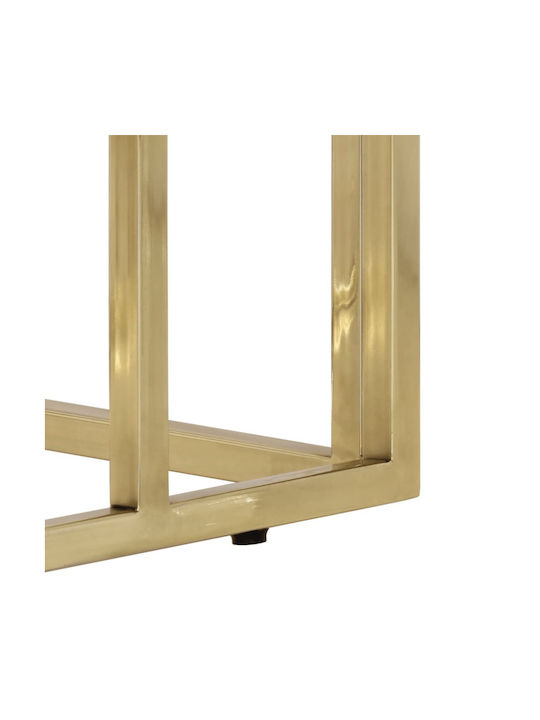 Consolă Metalică cu Suprafață din Sticlă Auriu L110xL35xH70buc