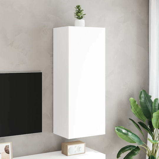 Hängeschrank fürs Wohnzimmer aus Spanplatte Weiß 40,5 x 30 x 102 cm