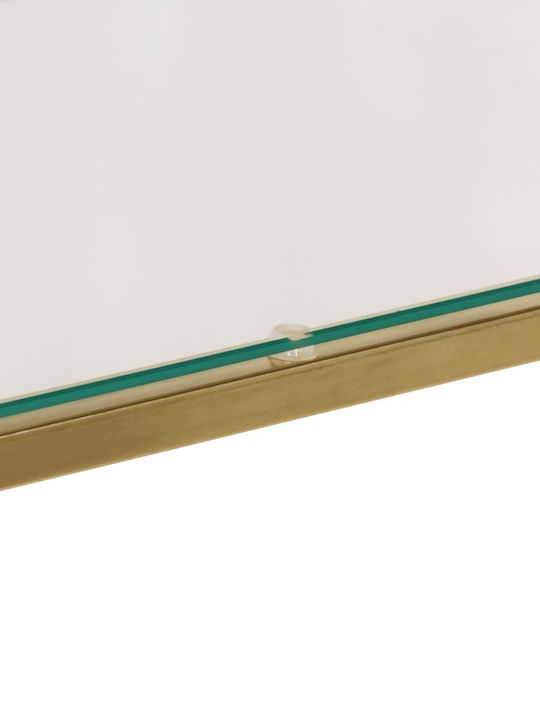 Consolă Metalică cu Suprafață din Sticlă Auriu L110xL35xH70buc